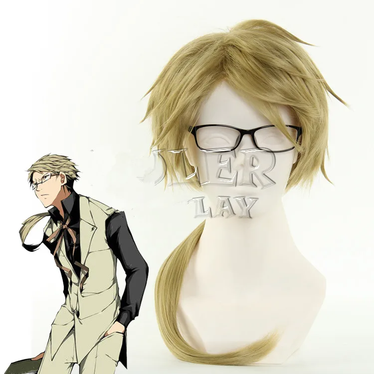 Wig Банго бродячие собаки Косплей Kunikida Doppo Косплей Полный комплект униформы костюм японского аниме Хэллоуин карнавал для взрослых полный комплект - Цвет: Wig