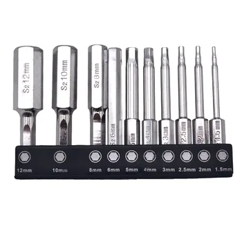 

Magnetic Bit Socket Steel 1/4\\\" Shanks Ratchet Wrench Nut Driver 60mm Hex 20pcs