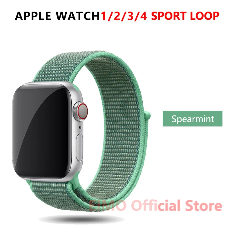 New Spearmint Ремешок для apple watch 44 мм 40 мм apple watch 5 4 iwatch band 5 4 42 мм 38 мм спортивный нейлоновый браслет аксессуары для часов - Цвет ремешка: New Spearmint