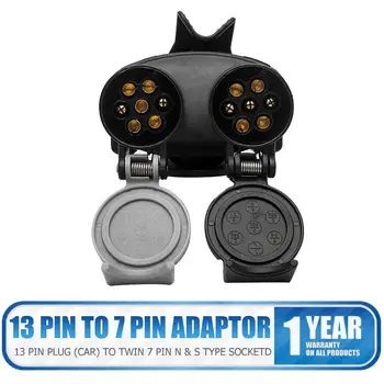 

Socket Adapter 13 Pin To 7 Pin Trailer Converter Plug Waterproof Trailer Electrical Connector Wiring Connector Adapter Trailer