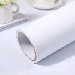 White Self-Adhesive Waterproof Wallpaper Vinyl Peel and Stick Wall Stickers Shelf Liner Table and Door Reform Decorative