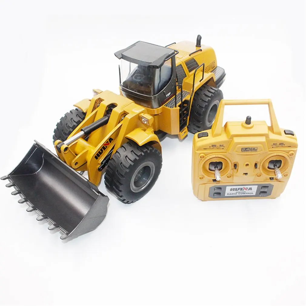 HUINA TOYS 1583 1/14 10CH Сплав RC бульдозер грузовик с фронтальным погрузчиком грузовик Инженерная строительная машина игрушка RTR для мальчиков