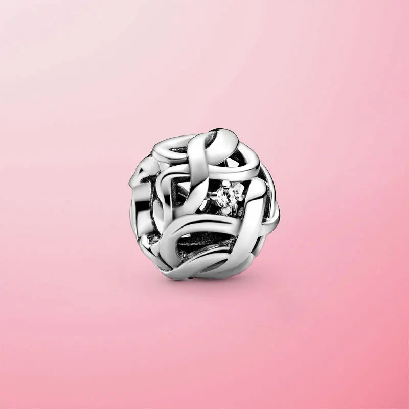 

Unique Design 925 Sterling Silver Openwork Woven Infinity Charm Beads Fit Original Pandora Charm Bracelet Silver Jewelry Gift