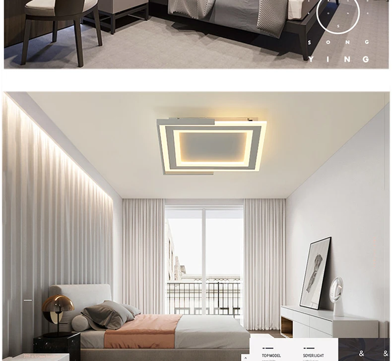 Квадратная современная светодиодная потолочная люстра черного или белого цвета для гостиной, спальни, кабинета, минимализм, светодиодная люстра