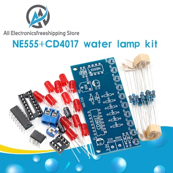 NE555 CD4017 Running LED Flow Light elektroniczny zestaw do samodzielnego montażu płyta sterowania moduł kondensator oscylator zegar Siganal DIY Kit tanie i dobre opinie ELECTRICAL NONE CN (pochodzenie) 73*32mm