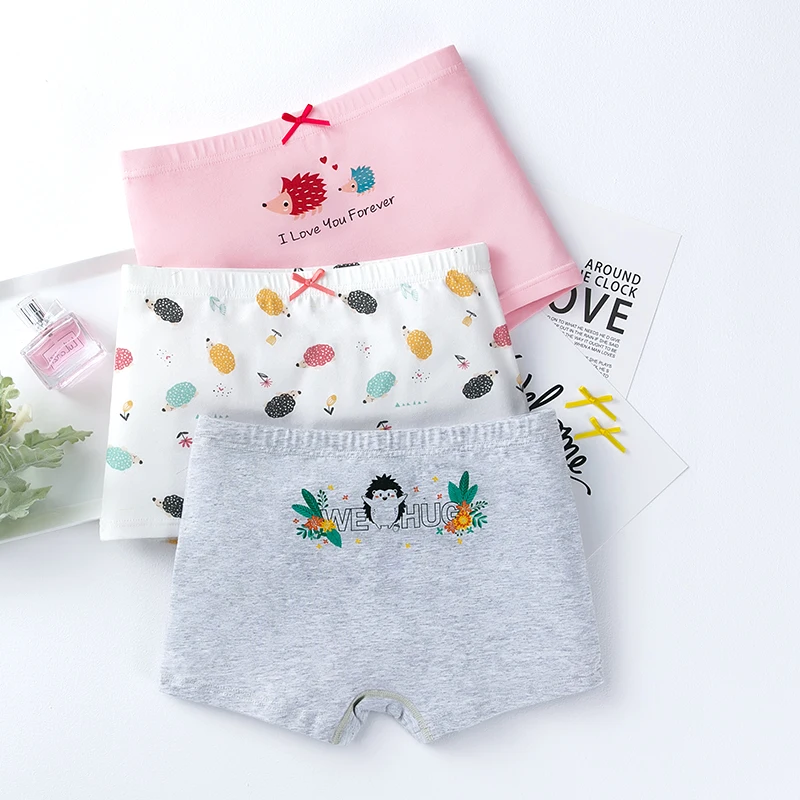 3 шт./Лот детские трусы для девочек шорты боксеры с мультяшным рисунком мягкие