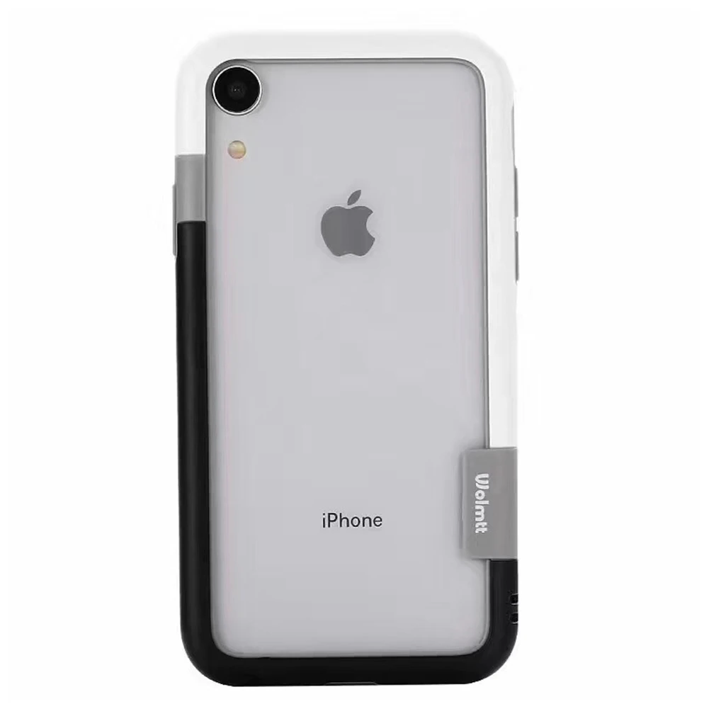Мягкий ТПУ Футляр для бампера для iPhone 11 Pro Max многоцветная тонкая силиконовая рамка чехол для iPhone XS MAX XR X 7 8 Plus Capa - Цвет: Black White