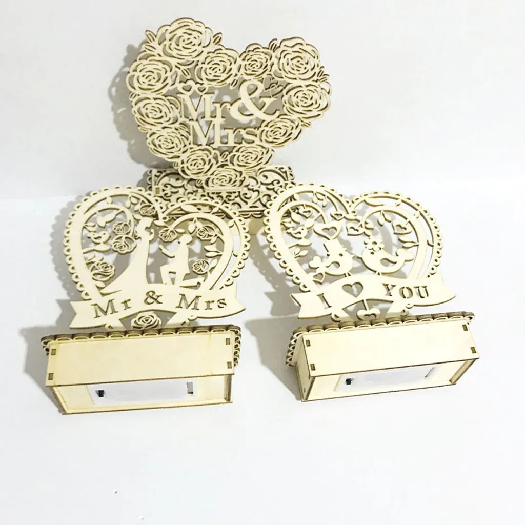 Свадебный Деревянный DIY ночник светодиодный ночник MR& MRS Свадебный декор для вечеринки Романтический практичный домашний розовый Ночник декор подарок
