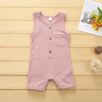 

Baby Rompers Summer New 2020 Sleeveless Cotton Newborn Baby Clothes For Boys Girls Sleeveless Romeprs Jumpsuit Infant Clothing