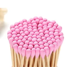 100/200pcs Pack Double Head Cotton Swab Women Makeup Cotton Buds Tip Medical Wood Sticks Nose Ears Cleaning Health Care Tools