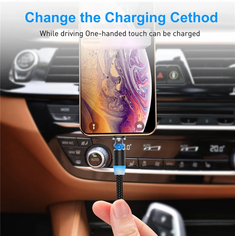 Магнитный Micro USB кабель Olaf 2 м для iPhone, samsung, Xiaomi, huawei, зарядный кабель USBType C, Магнитный зарядный провод