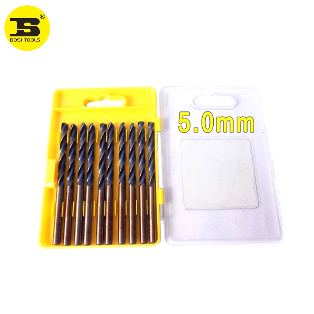 

Wholesale 10pc/Pack 5.0mm HSS Straight Shank Twist Drill Bits For Metal