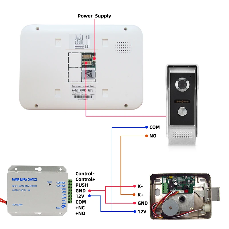 intercom with screen Homefong 7 Inch Wifi Doorbell  Camera Wireless Video Intercom Wireless Home Phone System Electronic Lock Remote Unlock Talk IR video intercom indoor station