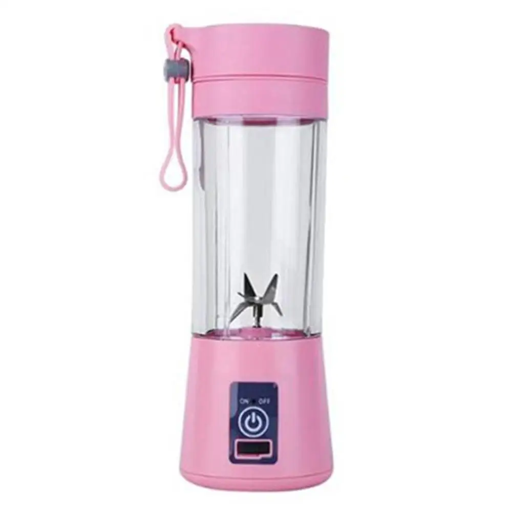 Pink 6pcs 380 мл электрическая USB перезаряжаемая портативная соковыжималка для смузи, блендер, миксер для сока, чаша для приготовления сока, быстрые блендеры, кухонный комбайн - Цвет: Pink 6pcs