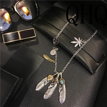 

2019 necklace feather layered eagle claw pendant choker chain necklaces & pendants fashion necklace long jewelry accessories