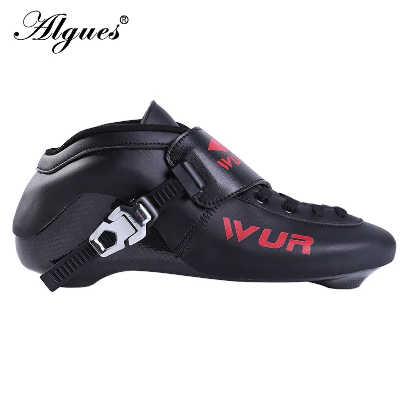 

High Quality Professional Roller Skates Women's Carbon Fiber Speed High Carbon Pu Round Skates Single Shoes Racing