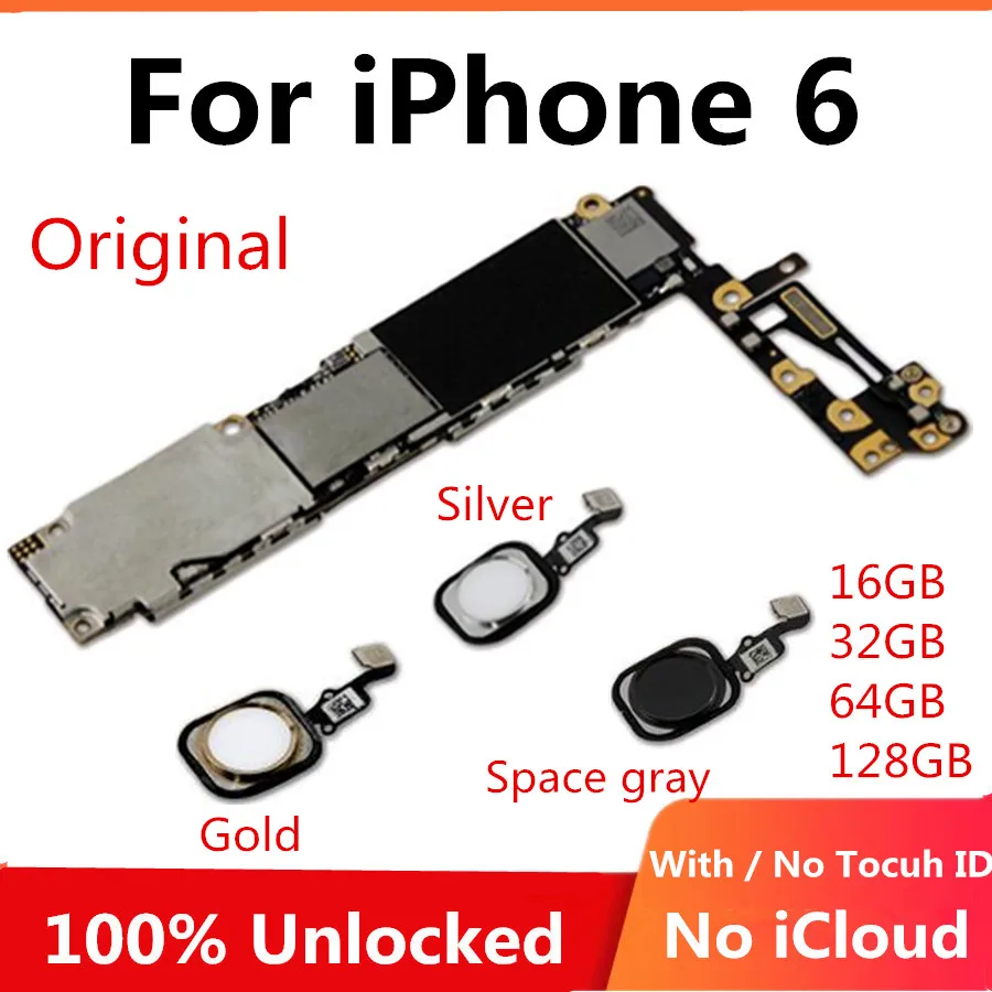 Оригинальная материнская плата для iphone 6 разблокированная полные чипы нет iCloud
