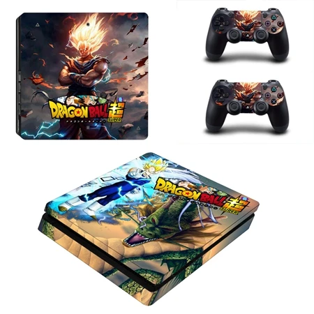 Dragon Ball PS4 тонкий стикер кожи для Play station 4 Slim консоли контроллеры виниловые наклейки протектор игровой чехол - Цвет: YSP4S-3360