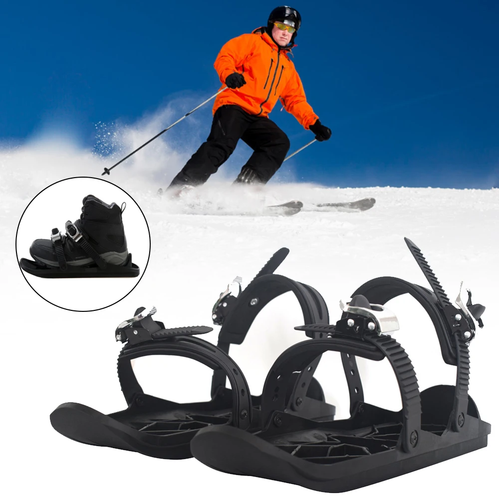 

New Mini Ski Skates for Snow The Short Skiboard Snowblades High Quality Adjustable Bindings Portable Skiing Shoes