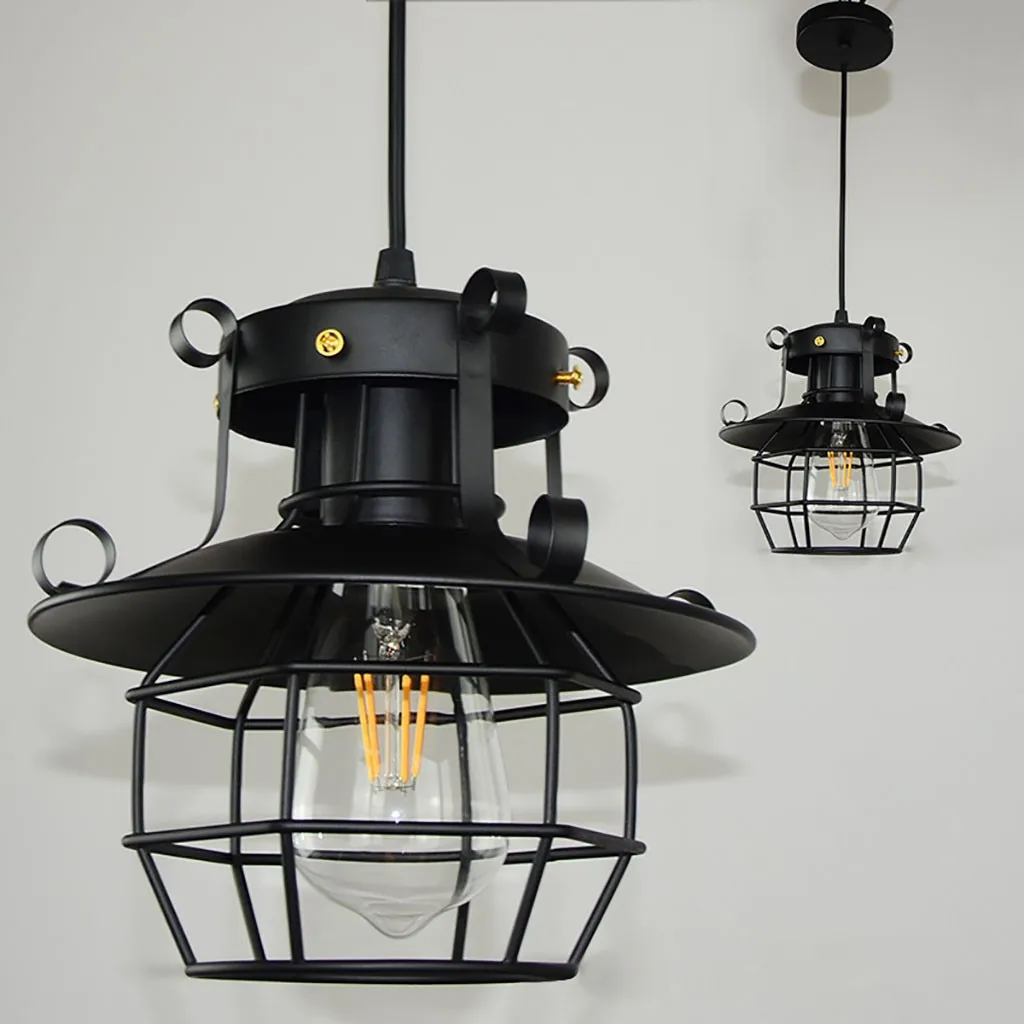 Vintage Industrial Style Metal Fishermans Cage Pendant Light Lamp Shades Household Lighting Accessories Home Lamp #25