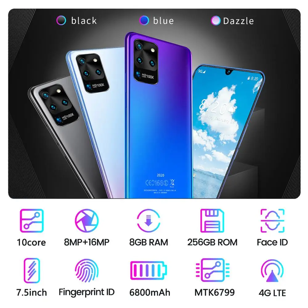 Galay S20 5G network Octa Core 8GB RAM 128GB ROM 4