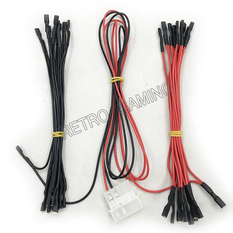 10pcs 2.8mm(110) Terminal Cable Wiring 36pcs Connectors for 18pcs Arcade Game Push Button Led Lights 2Pin Port To Jamma Harness 10pcs set cable tie bundled wire band car wire harness line fastener strap clip push in detachable wiring loom cable zipper ties