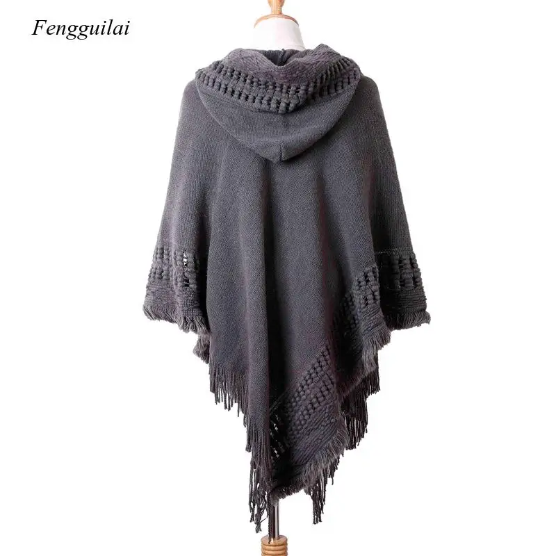 New Women Ladies Tassel Cape Fringe Poncho Oblique Stripe Bohemian for Women