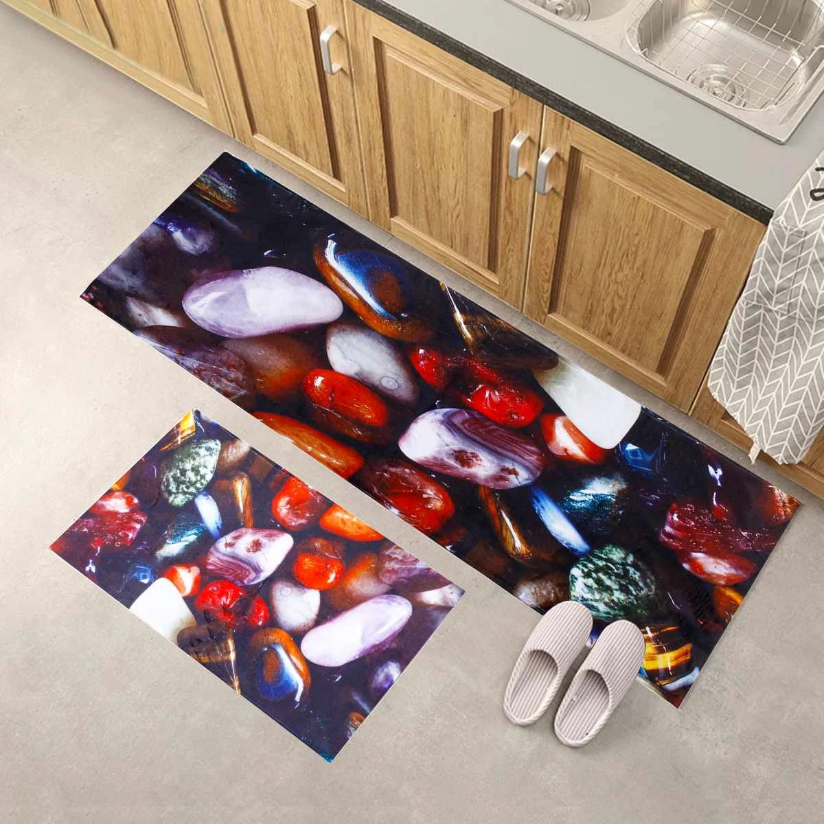 40 x 60 cm /40 x 120 cm Bathroom Sets Water Absorption Anti-slip Kitchen Carpets Bedroom Mat PVC Mesh Bottom Non-Toxic