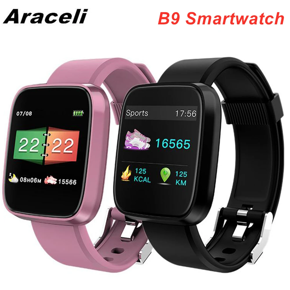 

B9 Smart Watch Men Women Alarm 1.3'' IPS Color Screen Waterproof Heart Rate Blood Oxygen Monitor Fitness Exercise B9 SmartWatch