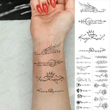 Waterproof Temporary Tattoo Sticker Wings Lettering Arrow Branch Bouquet Black Tatoo Hand Men Women Flash Tattoo Children Body