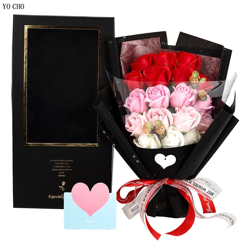 Exquisit ramo de flores de eucalipto rosa con caja de regalo, jabón, flor  de San Valentín, decoración para fiesta del Día de la madre, flor falsa  rosa|Ramos de boda| - AliExpress