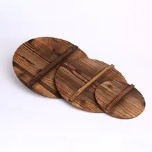 Chinese Iron Hypotenuse Cover Nature Fir Handmade Export Anti-hot Pot Cover Wok Wooden Pan Handle Kitchen Accessories