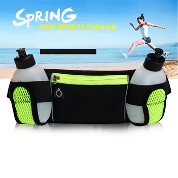 

Running Bags Waist 2 Water Bottle Outdoor Camping Hiking Fitness Man Women Gym Lightweight Belt Bag Female Sports Packs