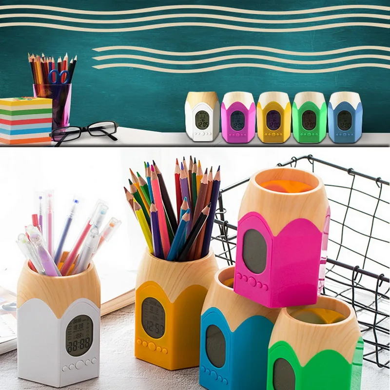 ABS многофункциональный держатель для ручек с ручкой/карандашом ЖК дисплей