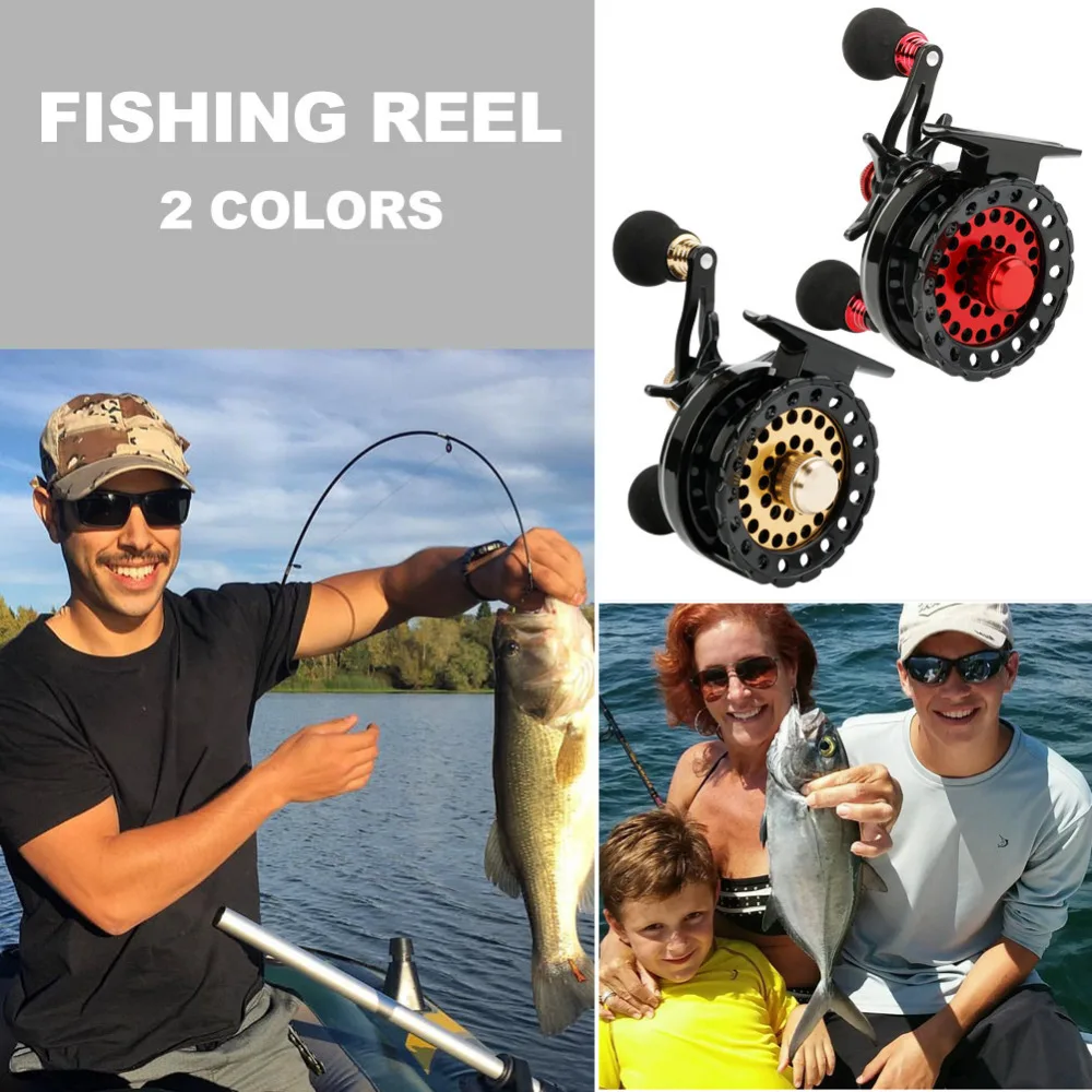 Sougayilang 6+1BB Raft Fishing Reel Baitcasting Right Fly Fishing Wheel Ice Trolling Reels Fishing Gear Tool In Pouch Pesca