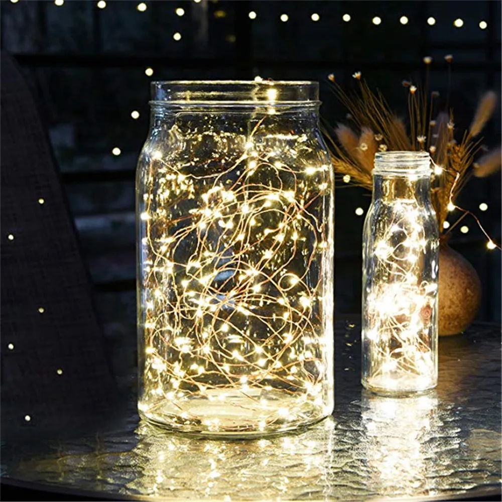 Led Fairy Holiday Battery Powered LED String Light 2M 5M 10M Copper Wire For DIY Christmas Tree Wedding Outdoor Decoration decoration anniversaire party copper wire led string light waterproof 2m 5m lamparas led strip for festival christmas wedding