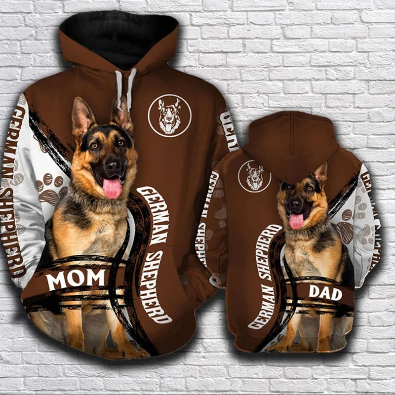

3D Men's Hoodies Dog Pattern Casual Sweatshirts Hip Hop Oversized Pullovers Hooded Animal Sweatshirt Hoodie for Spring Autumn
