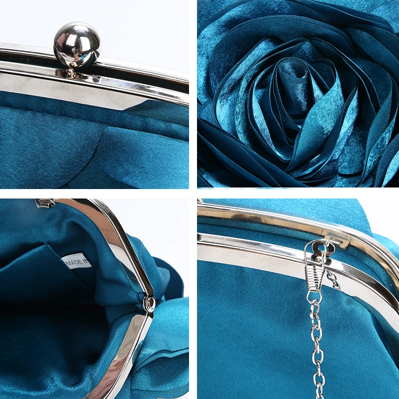 Evening bag flower bride bag purse full dress party handbag wedding clutch women evening purse