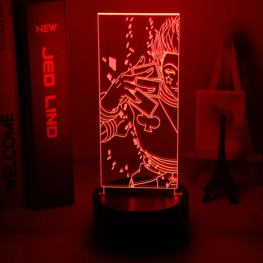 

Acrylic 3d Night Light Led Color Changing Nightlight for Kids Bedroom Decoration Light Anime Hunter X Hunter Hisoka Lamp Gift