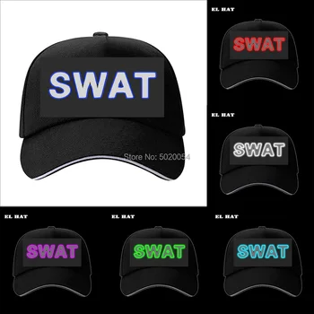 

Customized Neon Light Letter Cap Cool Men Hip Hop Cap Snapback Cap Cosplay LED Baseball Hat For Dance DJ Wear