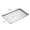 26.5*18CM Kitchen Stainless Steel Storage Tray Flat Bottom Square Plate Home Kitchen Sushi Fruit Plate Hotel Bread Dessert Tray 4