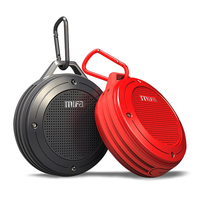 Estéreo sem fio portátil mifa bluetooth cor vermelho e preto