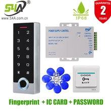 S4A Metalen IP68 Waterdicht Vingerafdruk Standalone Deur Toegangscontrole Systeem Met 13.56Mhz Ic Kaartlezer