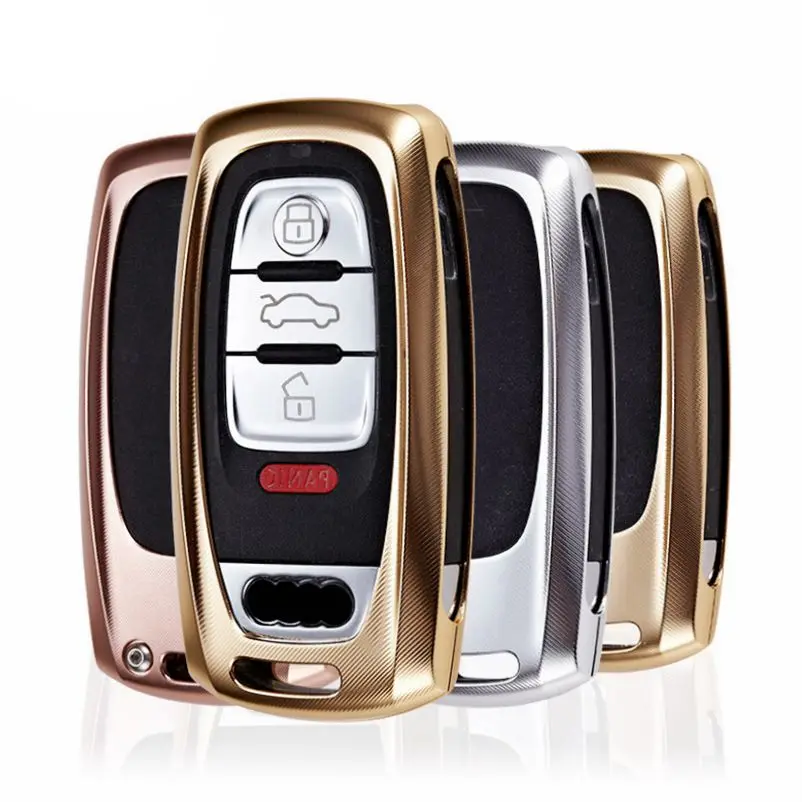 High Quality Aluminum Car Key Case Cover With Chain For Audi A4 Q3 Q5 Q7 | Автомобили и мотоциклы