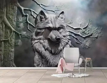 

[Self-Adhesive] 3D Wolf 174046 Wall Paper mural Wall Print Decal Wall Murals