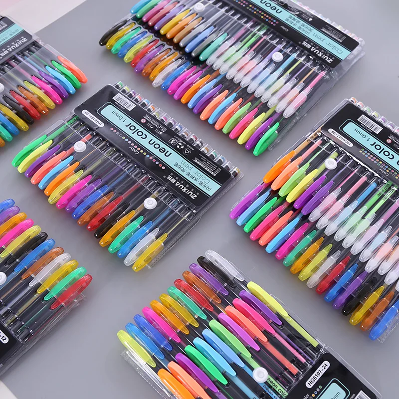

Kawaii 12/16/18/24/36/48 Color Pen Set DIY Student Graffiti Coloring Book Painting Watercolor Markers Calligraphy Stationery