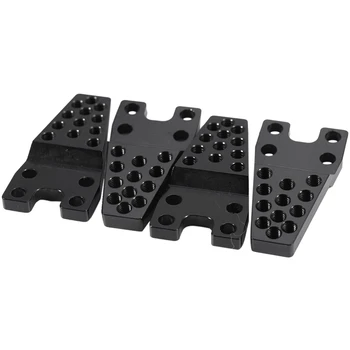 

4PCS for SCX10 Aluminum Shock Mount Lift Surge Seat Adjustment Seat-HR Axial SCX10 Lower Shock Mount Lift Kit,Black