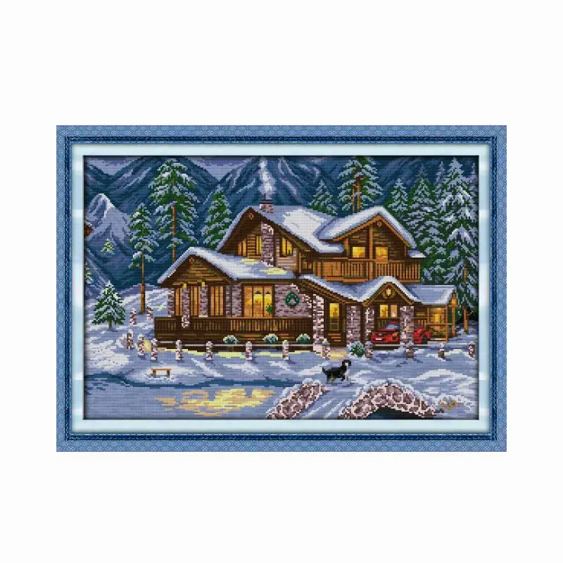 Joy Sunday Warm Winter Handmade Cross Stitch Kits Patterns Stamped 11ct