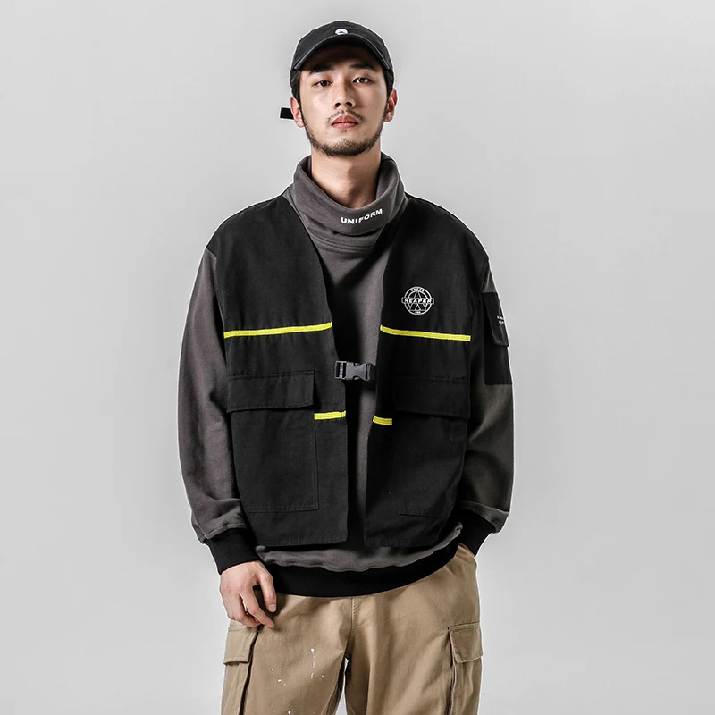 

Yasword Original Design Men Turtleneck Sweatshirt Man High Neck Pullover High Collar Hoodies With Button Lock