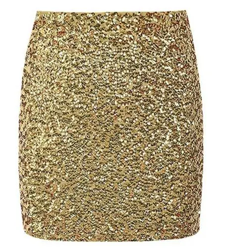 Short Gold Skirt Женские юбки с пайетками, женские Облегающие юбки с высокой талией, сексуальные вечерние мини-юбки для ночного клуба, блестка блеск, летние женские юбки - Цвет: Short Gold Skirt